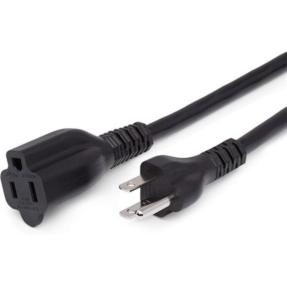 Indoor Extension Cord, 13 Amps, 125V, 10 Foot, Black - Pack of 2 - Picture 3 of 7